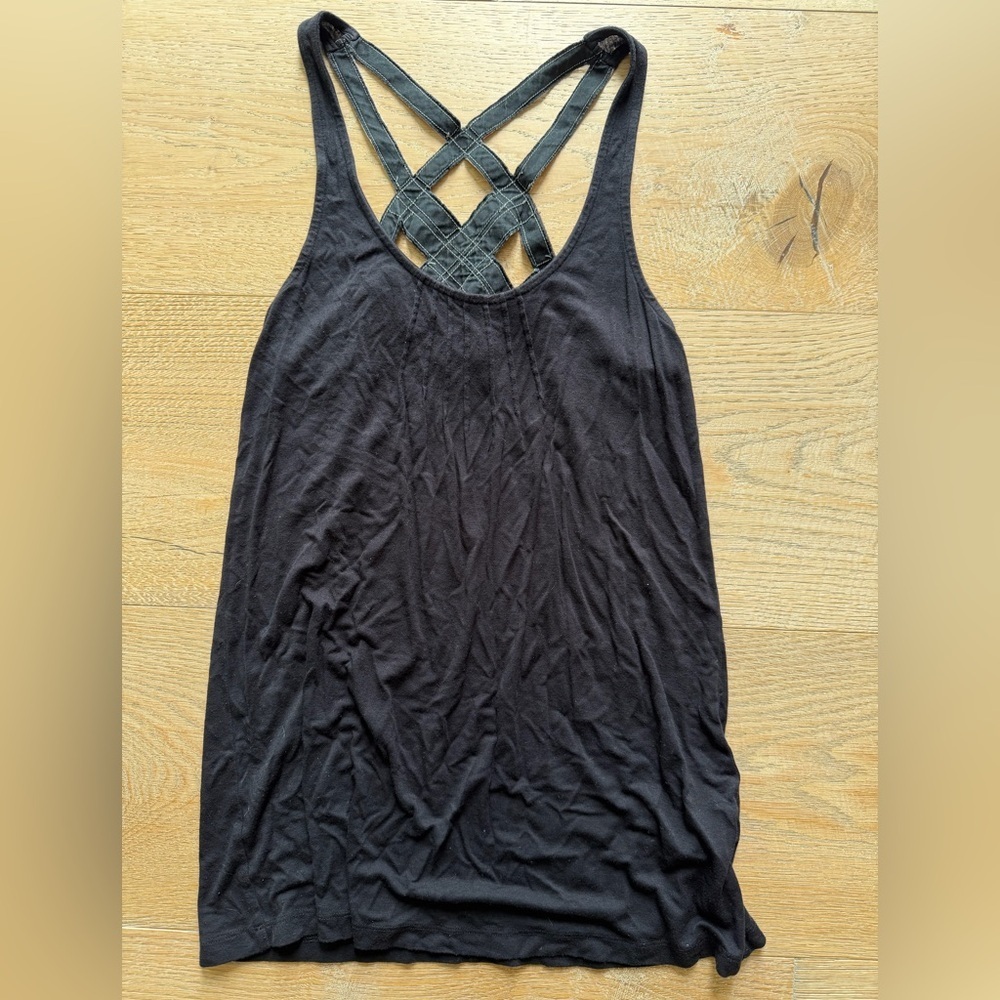 Ella moss Women's Black Crisscross Back Tank Top